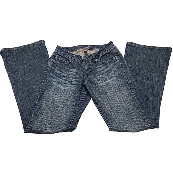 JAG Jeans Women's Size 2 Mid Rise Flare Leg Dark Wash Denim Wide Bell Bottoms - Picture 2 of 16
